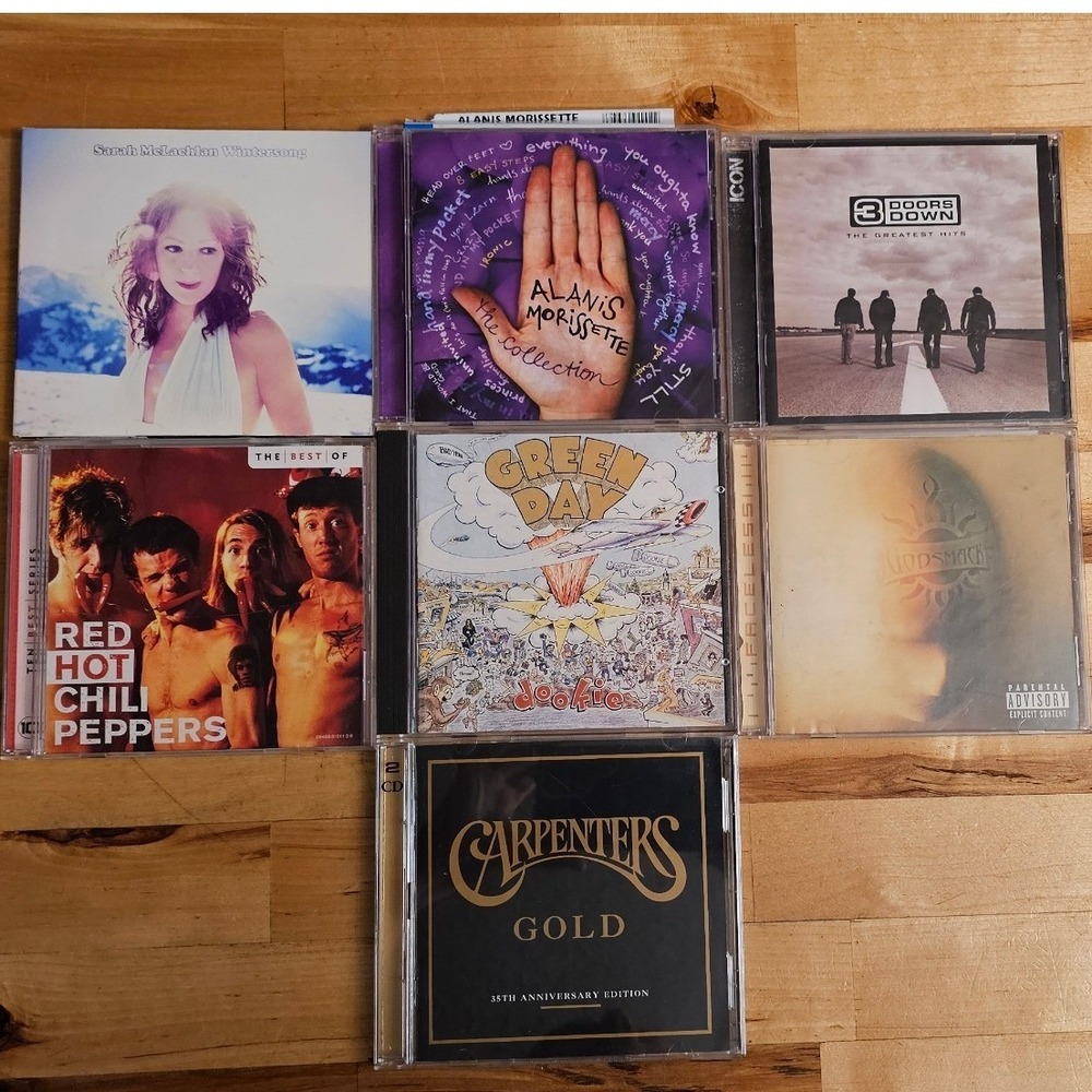 CD Lot 7 GreenDay Dookie Alanis Morissette Carpenters RHCP 3 Doors Down Godsmack